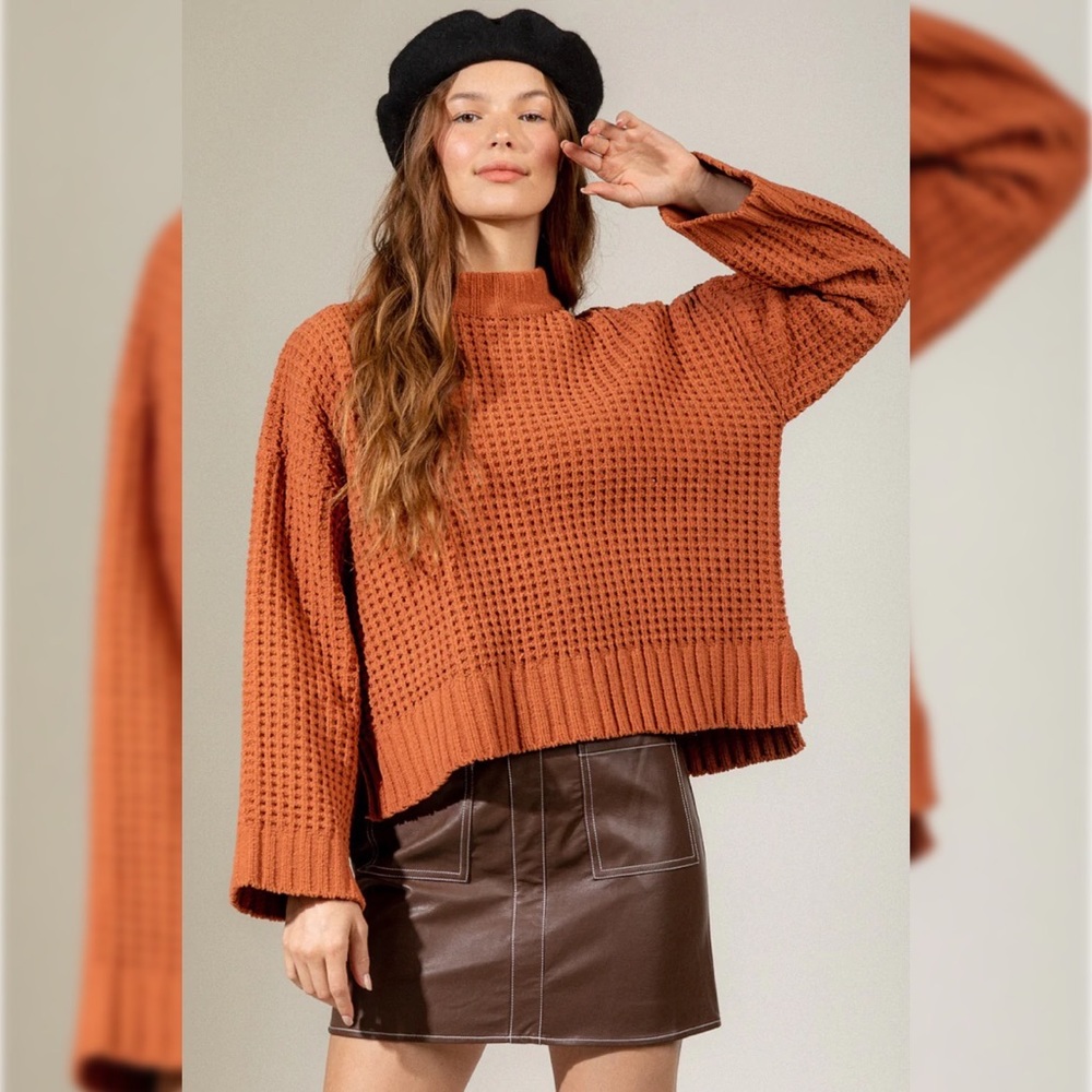 waffle shaped pullover sweater